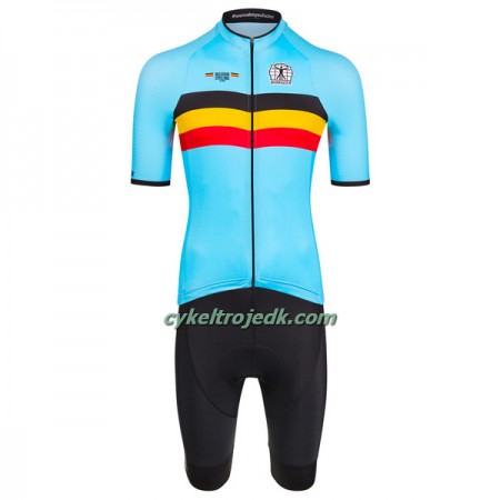 Cykeltøj + Cykelshorts 2023 Belgiens Landshold Lyseblå